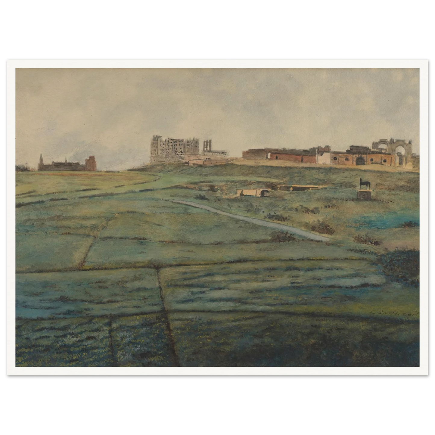 De Wellingtonrenbaan en het Royal Palace Hotel te Oostende kort na de Tweede Wereldoorlog (1945) Art Print | Leon Spilliaert-Quipham Collections