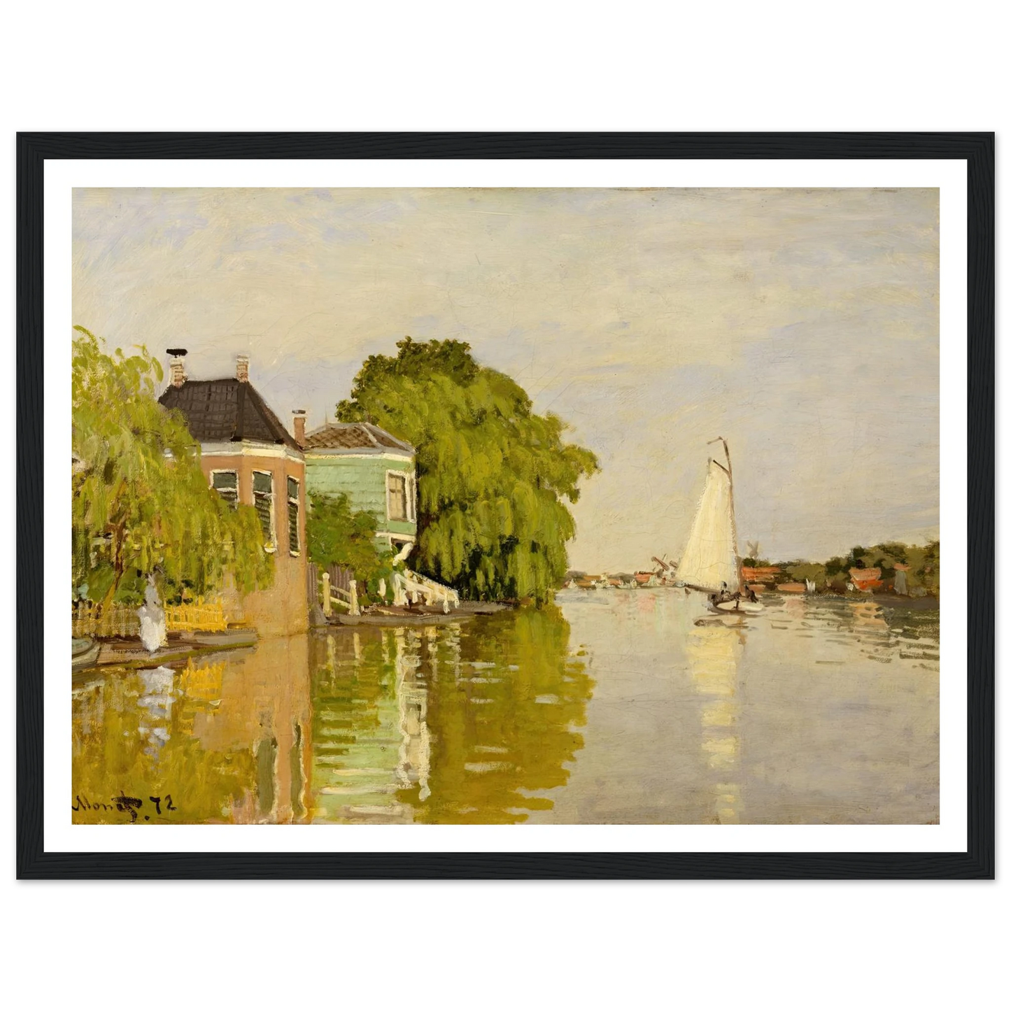 Houses on the Achterzaan (1871) Art Print | Claude Monet-Quipham Collections