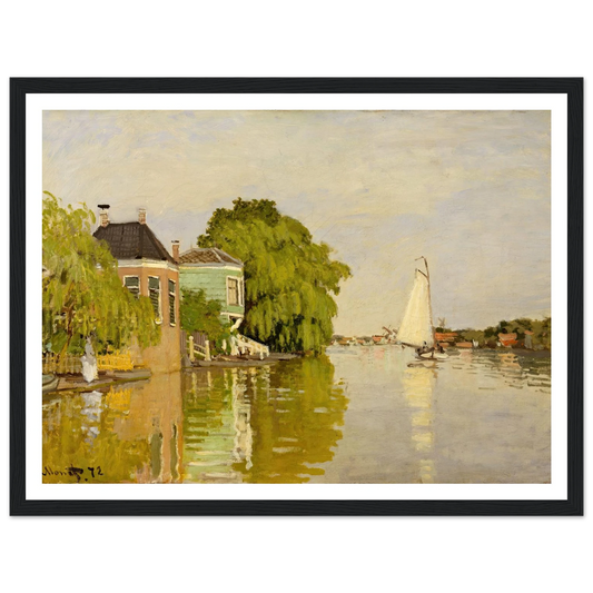 Houses on the Achterzaan (1871) Art Print | Claude Monet-Quipham Collections
