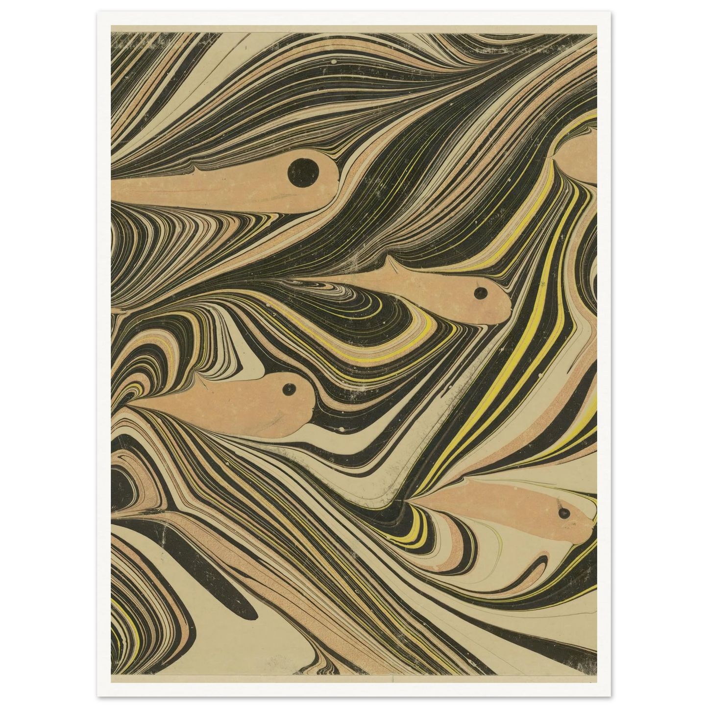 Marmorpapier (mit Fischmotiven) (1903 - 1907) Art Print | Josef Hoffmann-Quipham Collections