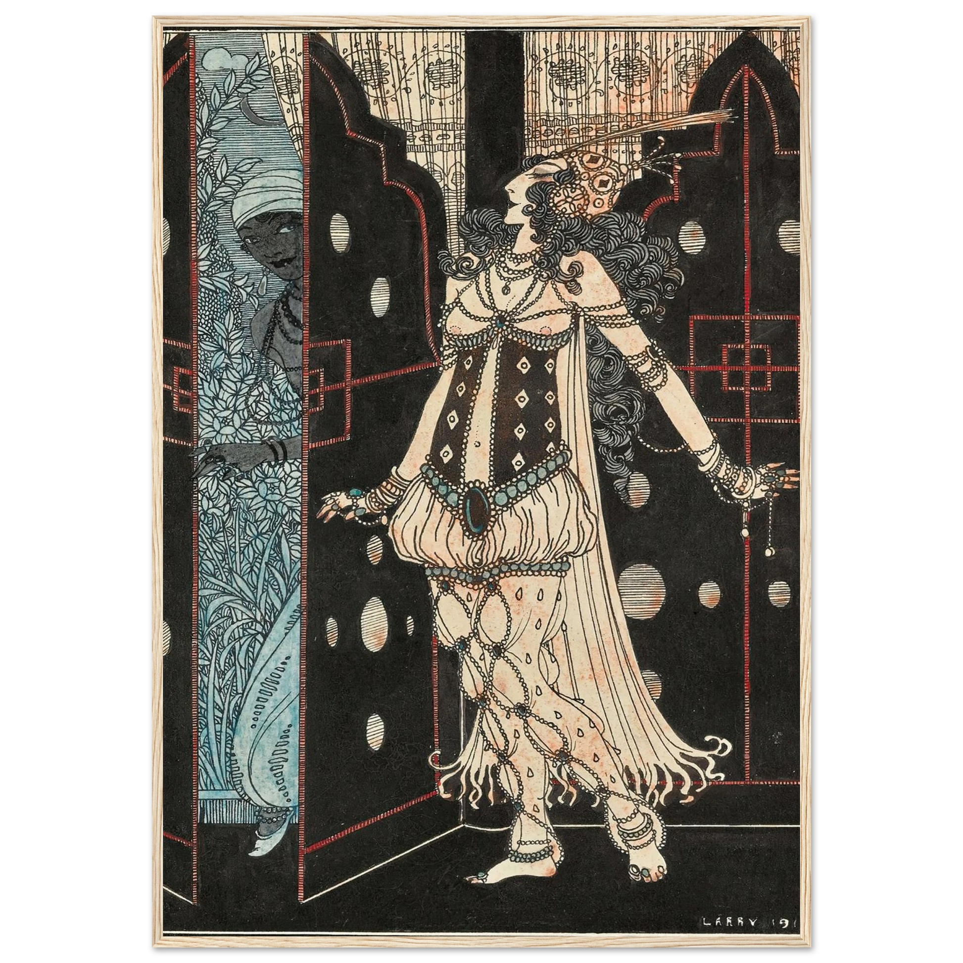 Ida Rubinstein and Vaslav Nijinsky in Scheherazade (1910) Art Print | George Barbier-Quipham Collections