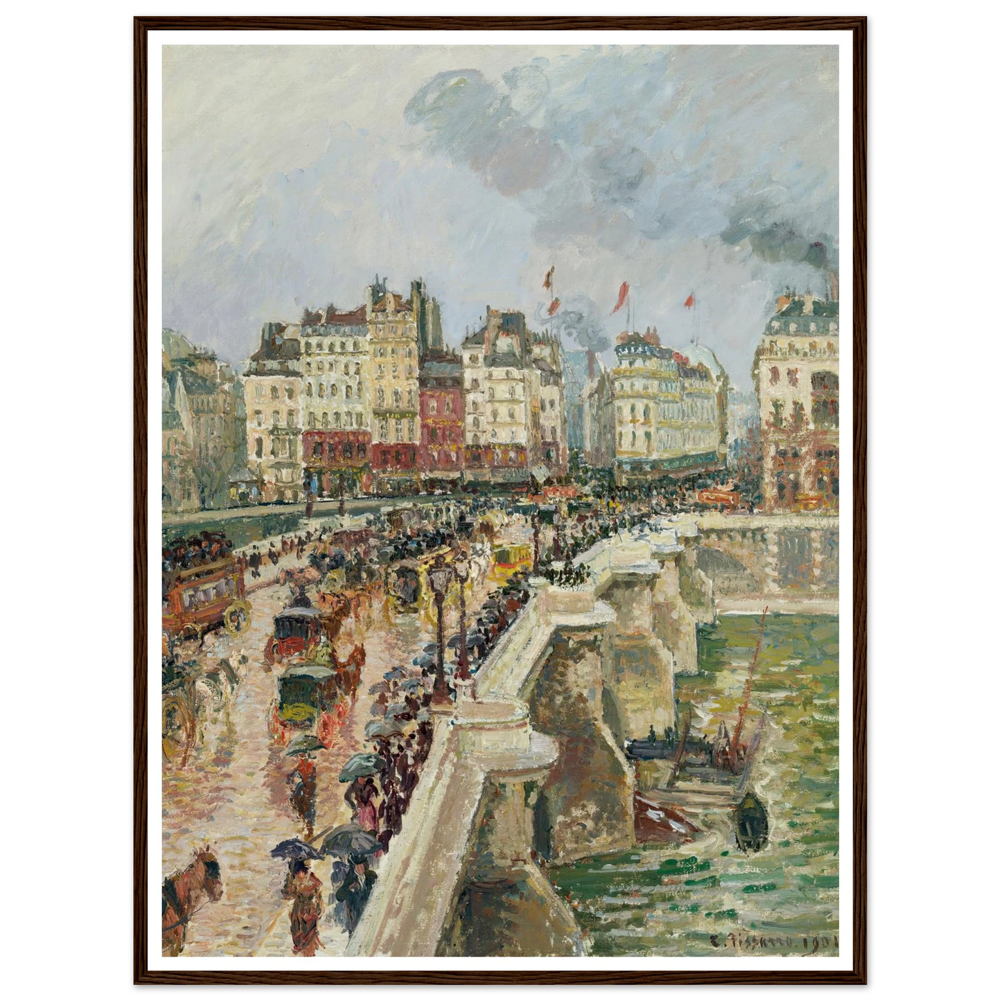 Le Pont-Neuf, après-midi de pluie (1901) Art Print | Camille Pissarro-Quipham Collections