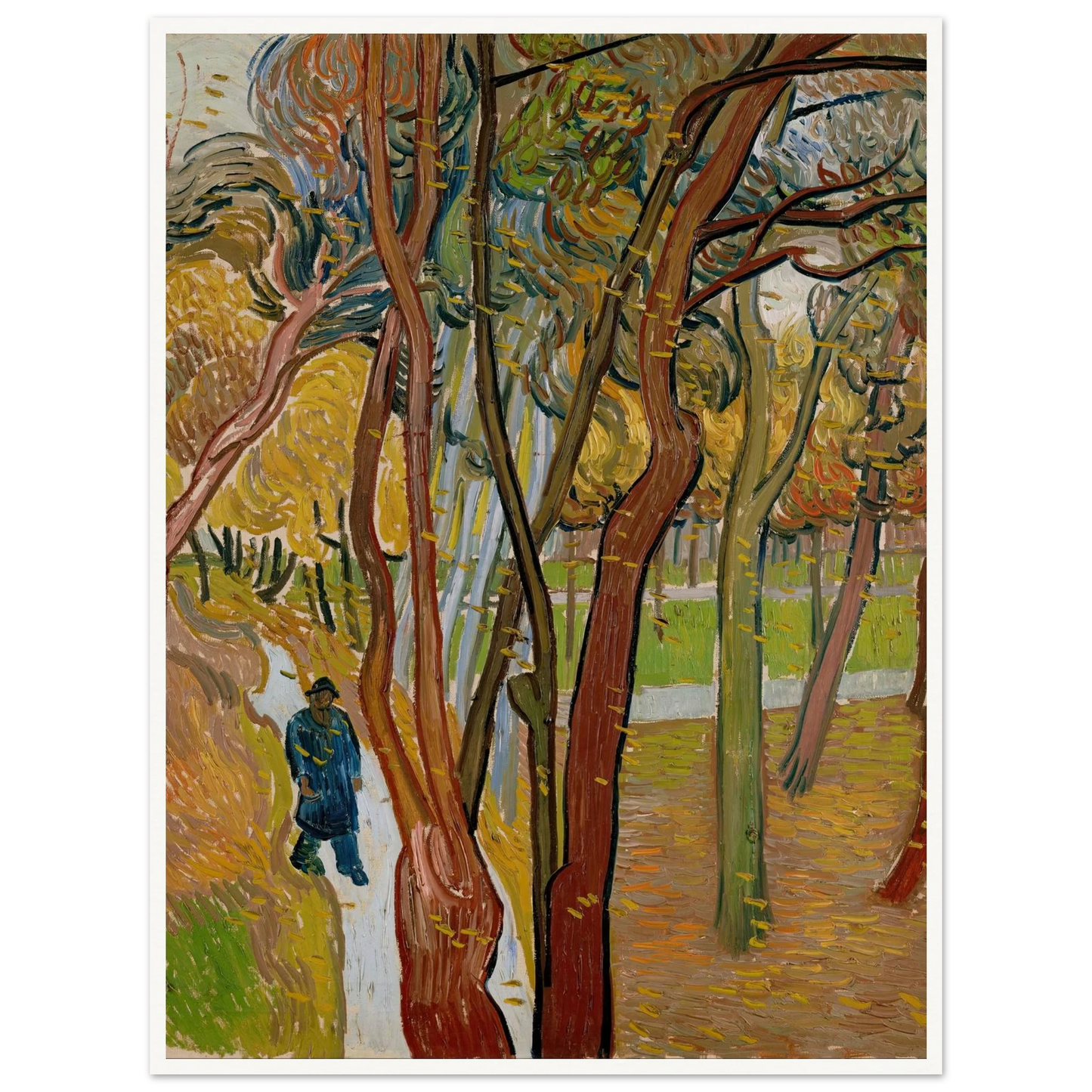 The garden of Saint Paul’s Hospital (`The fall of the leaves’) Art Print | Vincent van Gogh-Quipham Collections