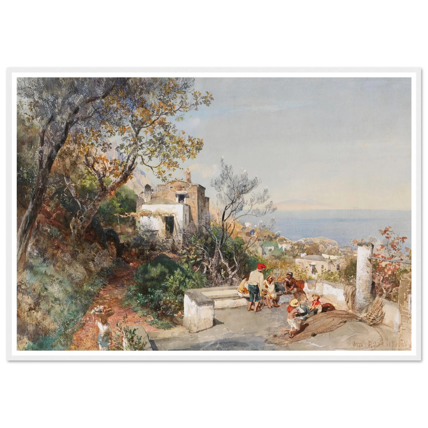 Blick über die Bucht von Neapel (1880) Art Print | Oswald Achenbach-Quipham Collections