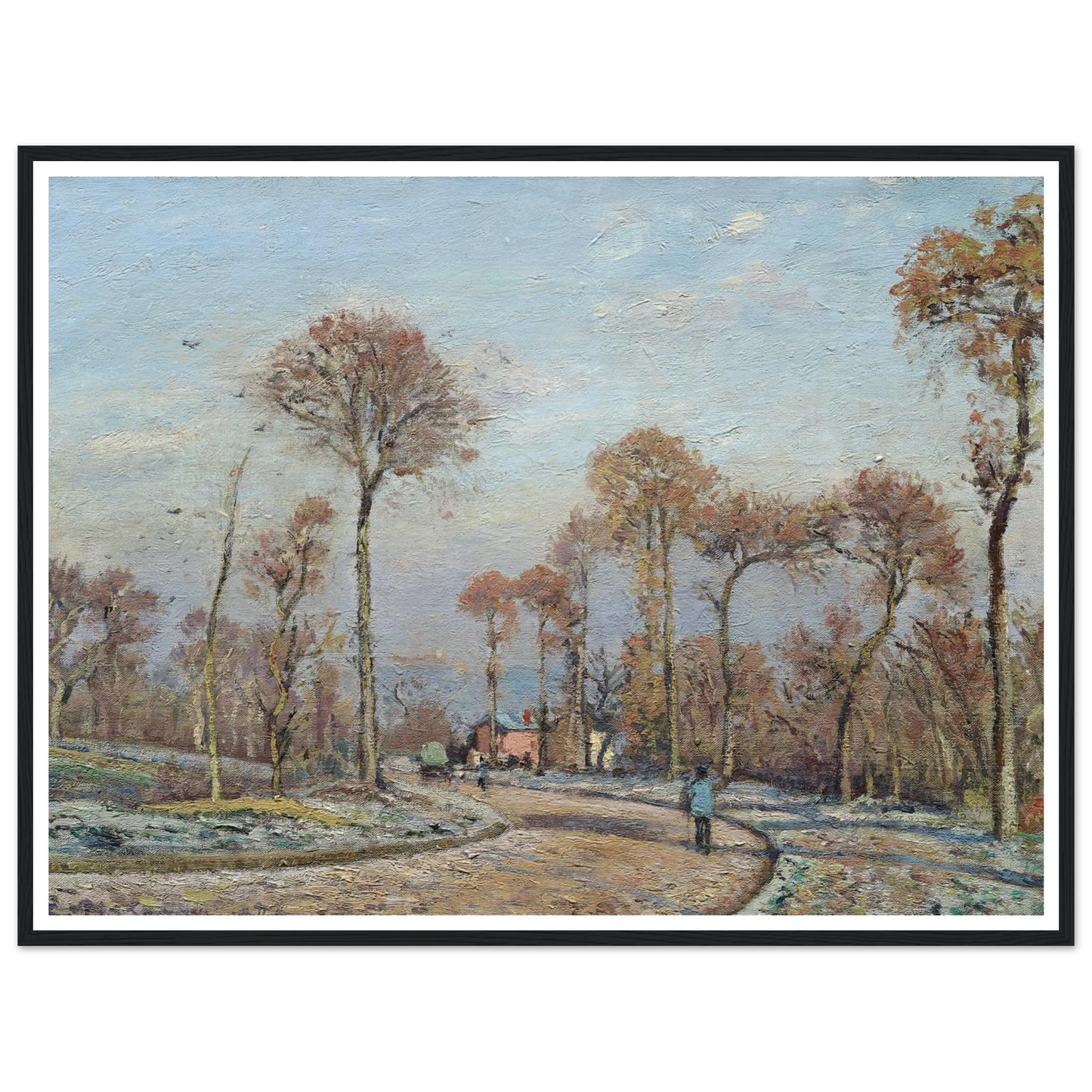 The Road to Versailles, Louveciennes,Morning Frost (1871) Art Print | Camille Pissarro-Quipham Collections