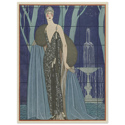 Alcyone ; Robe et manteau du soir, de Worth (1923) Art Print | George Barbier-Quipham Collections