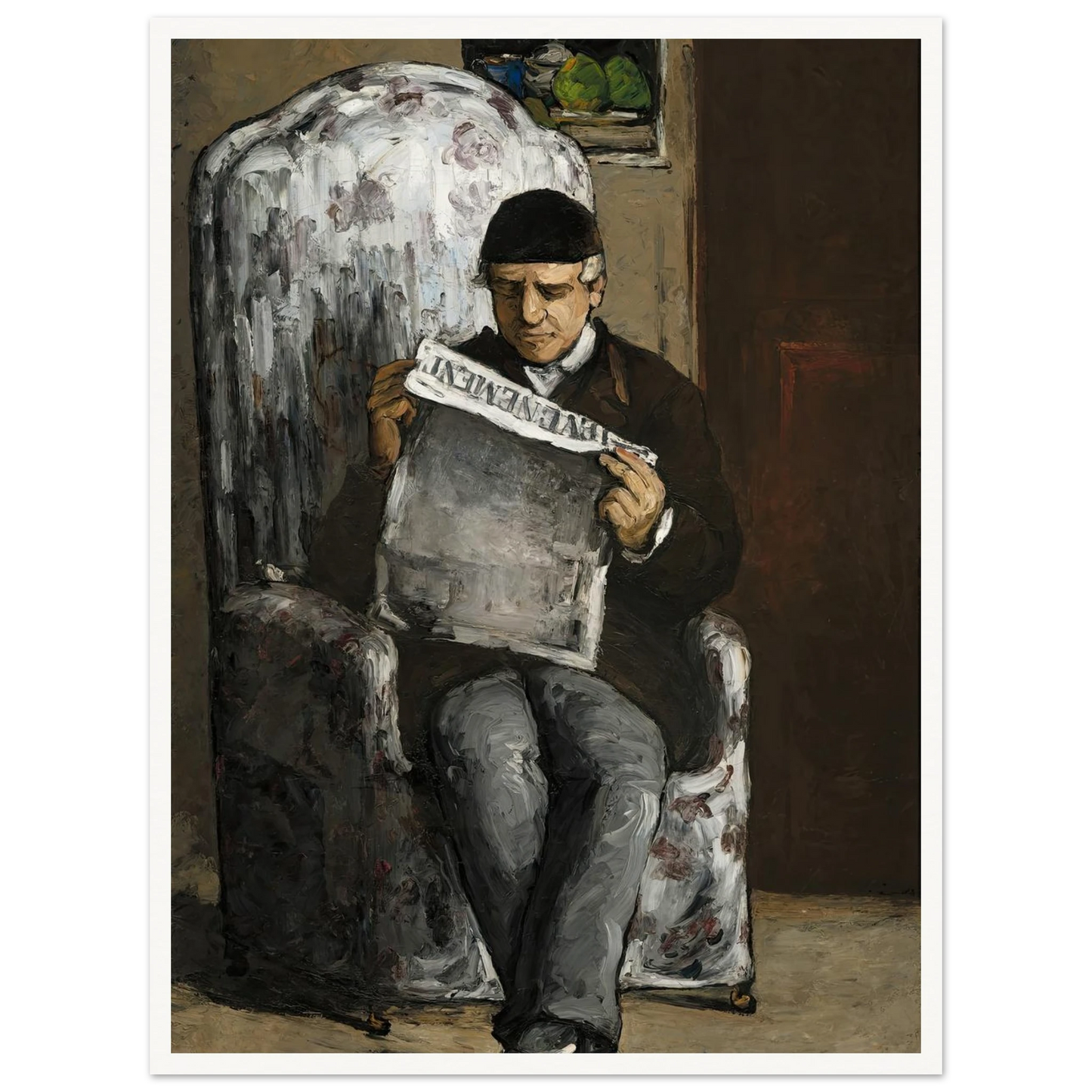 The Artist’s Father,Reading L’Événement (1866) Art Print | Paul Cezanne-Quipham Collections