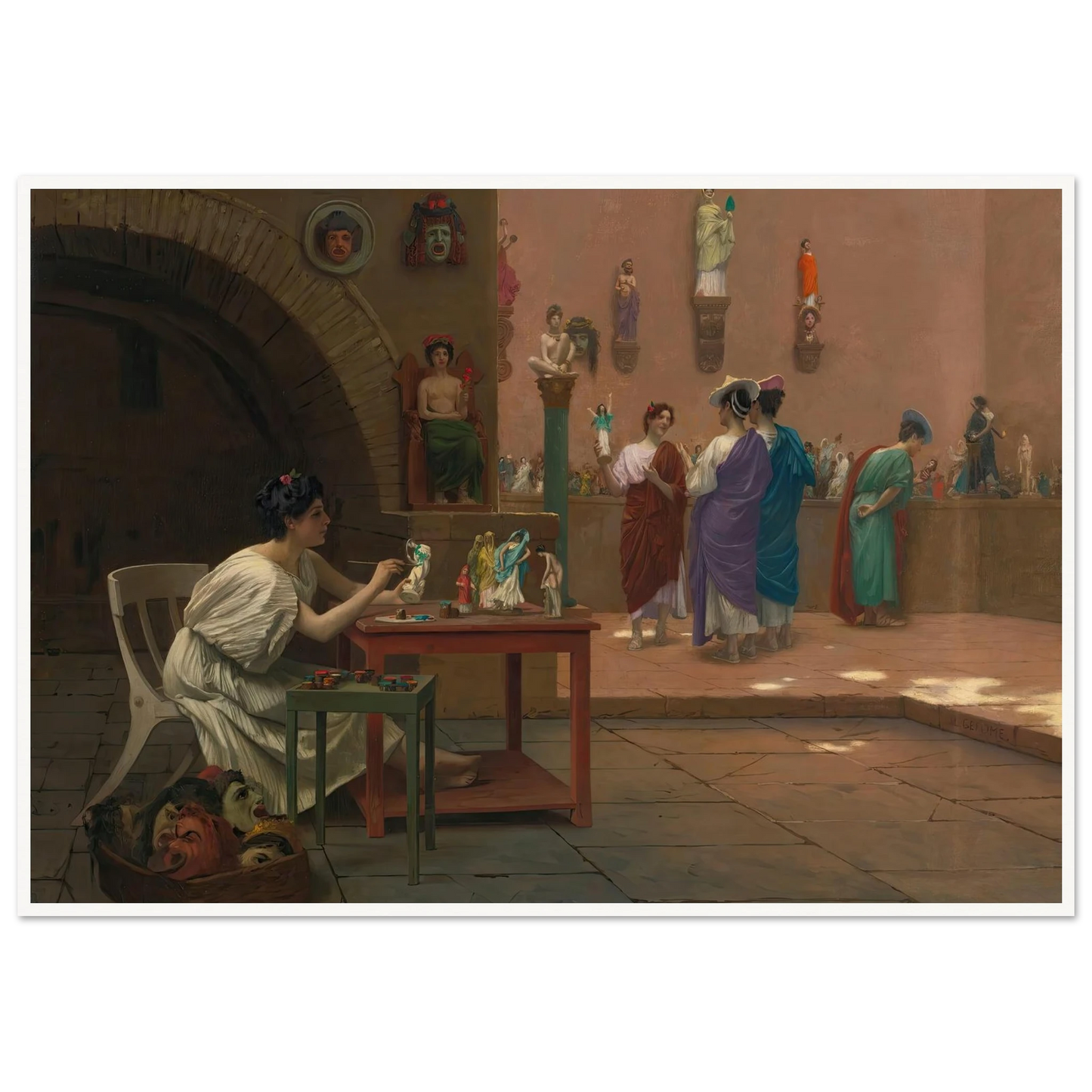 Atelier De Tanagra Art Print | Jean Leon Gerome-Quipham Collections