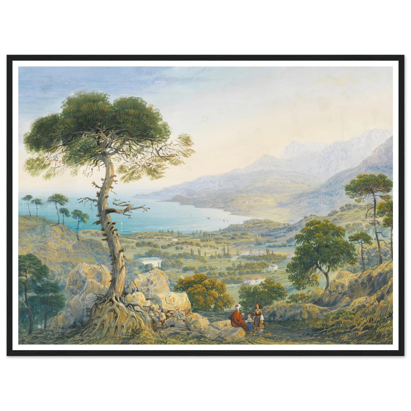Krimlandschaft mit Meeresbucht (1844) Art Print | Carlo Bossoli-Quipham Collections