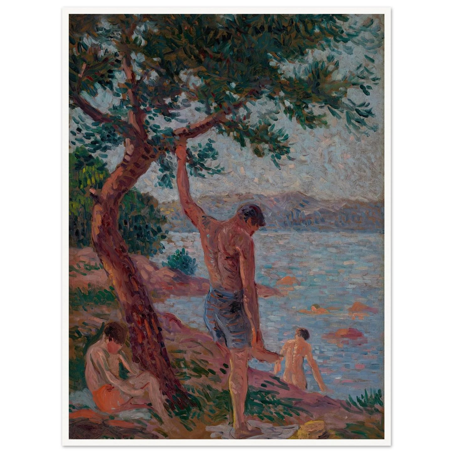 Saint-Tropez, baigneurs sous la pinède (1901) Art Print | Maximilien Luce-Quipham Collections