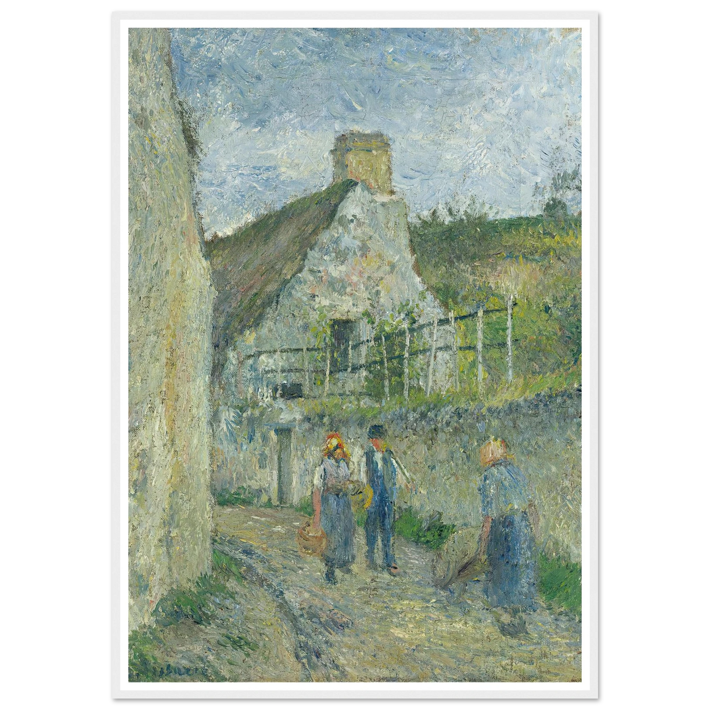 Rue Des Roches Au Valhermeil, Auvers Sur Oise (1880) Art Print | Camille Pissarro-Quipham Collections