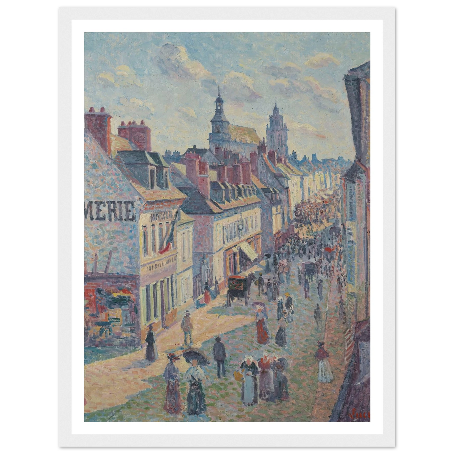 Jour de marché à Gisors (rue Cappeville) (1897) Art Print | Maximilien Luce-Quipham Collections