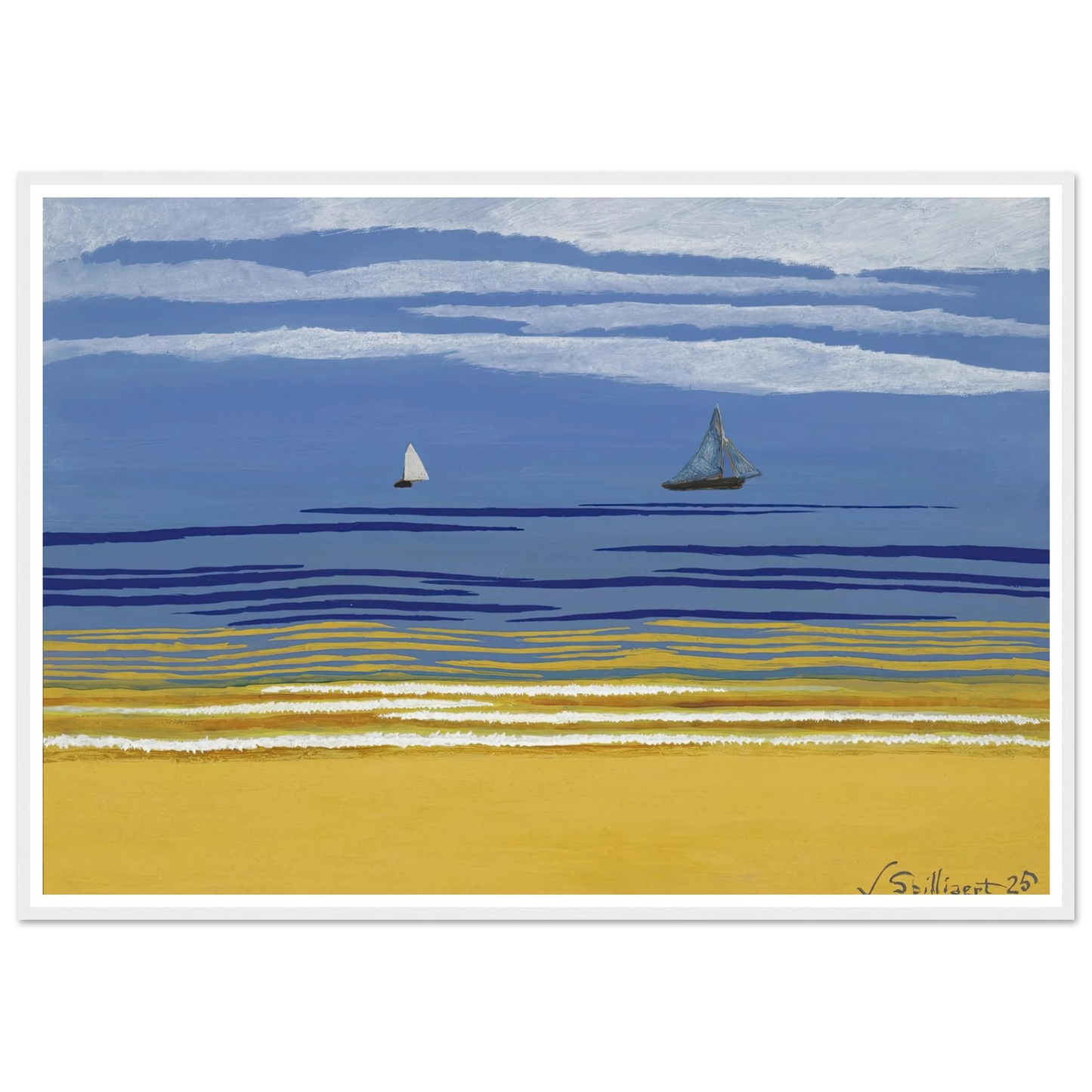 Marine avec bateaux à voiles (1925) Art Print | Leon Spilliaert-Quipham Collections