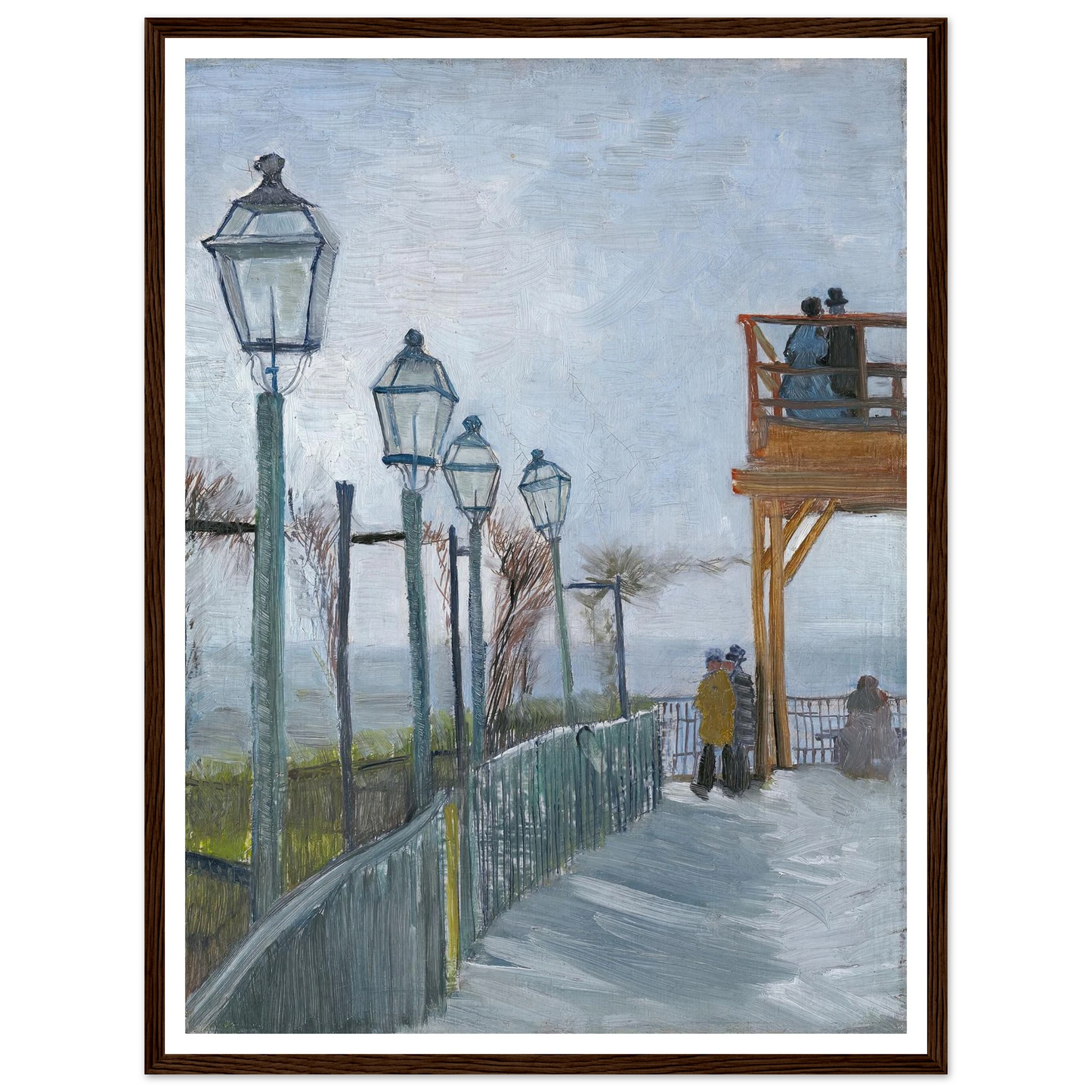 Terrace and Observation Deck at the Moulin de Blute-Fin, Montmartre (early 1887) Art Print | Vincent van Gogh-Quipham Collections