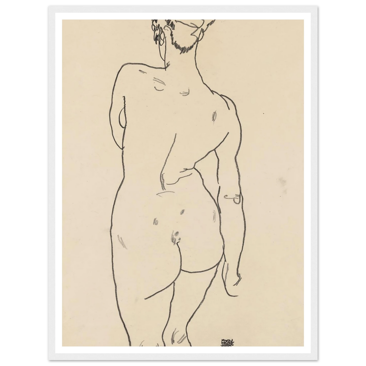 Weiblicher Rückenakt (1998) Art Print | Egon Schiele-Quipham Collections