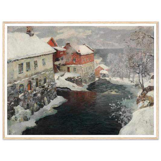 Fabriques en Norvège, les deux moulins sur la rivière Mesma (ca 1905) Art Print | Frits Thaulow-Quipham Collections