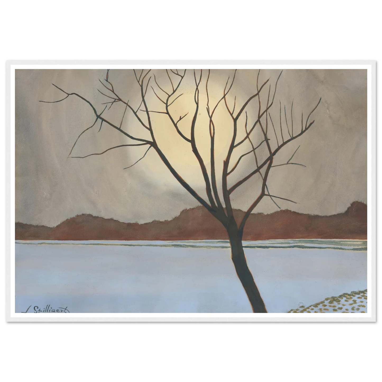 Landschap met boom op het voorplan (from 1929 until 1930) Art Print | Leon Spilliaert-Quipham Collections