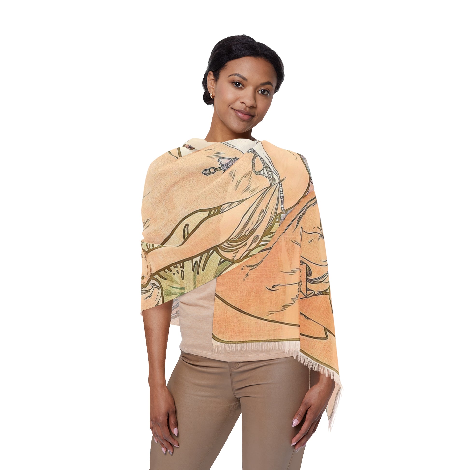 The Iris | Alphonse Mucha Scarf – Art Nouveau Scarf-Quipham Collections
