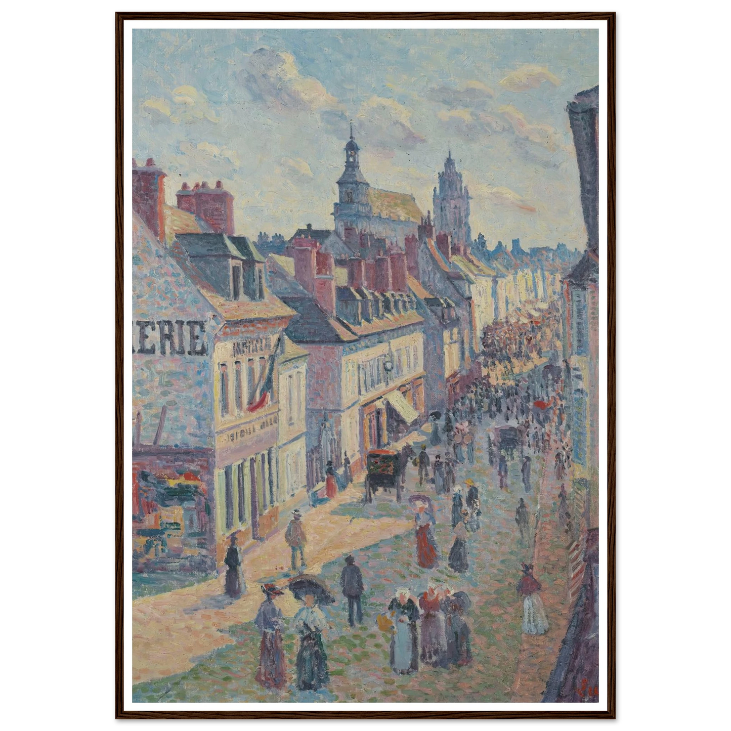 Jour de marché à Gisors (rue Cappeville) (1897) Art Print | Maximilien Luce-Quipham Collections