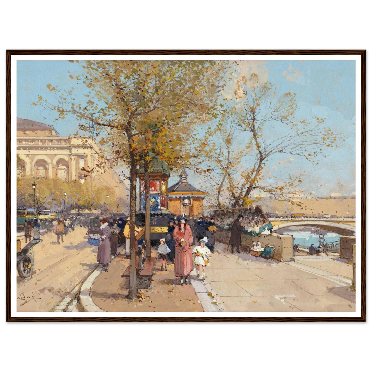 A stroll by the Seine Art Print | Eugene Galien Laloue-Quipham Collections