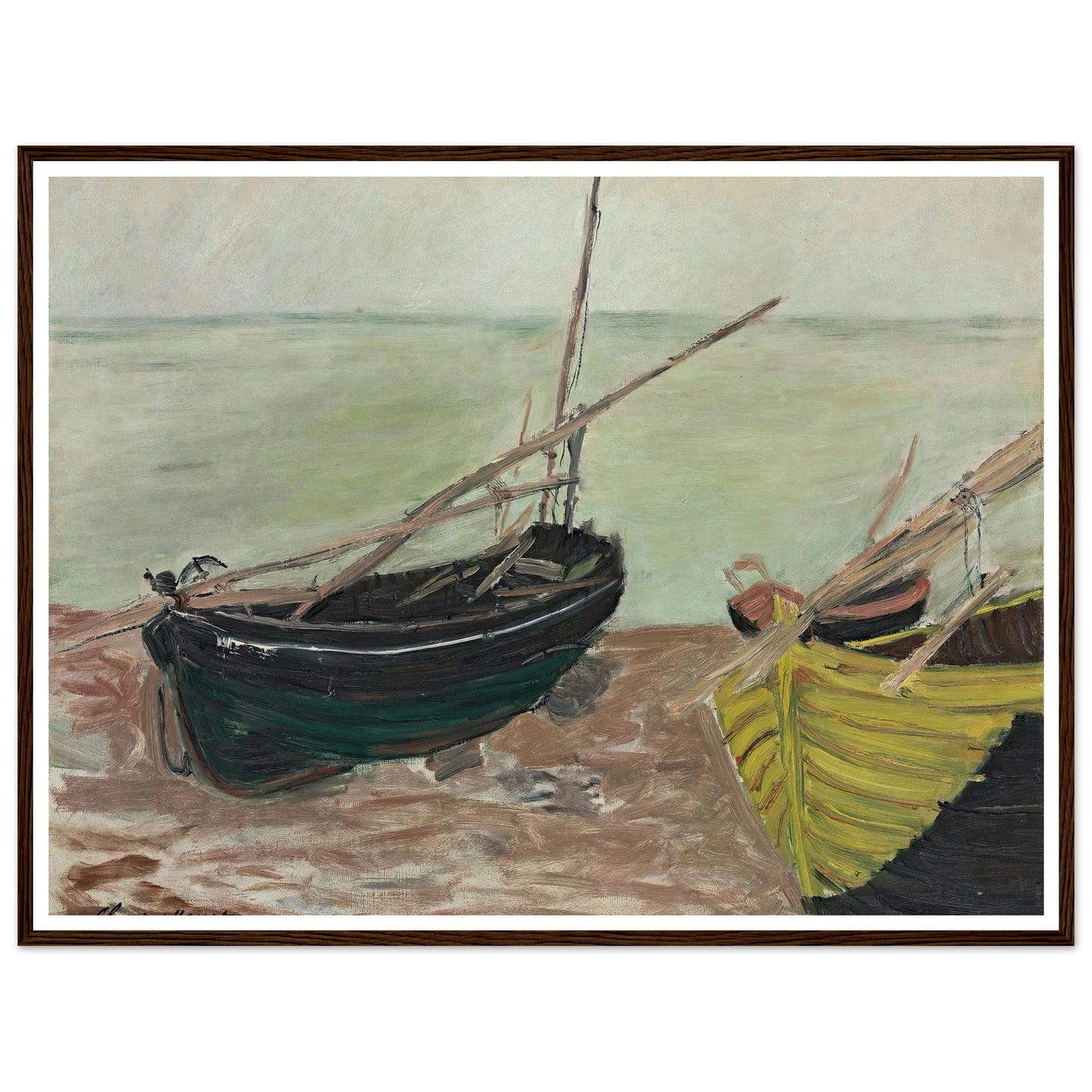 Étude de bateaux sur la plage d’Étretat (1885) Art Print | Claude Monet-Quipham Collections