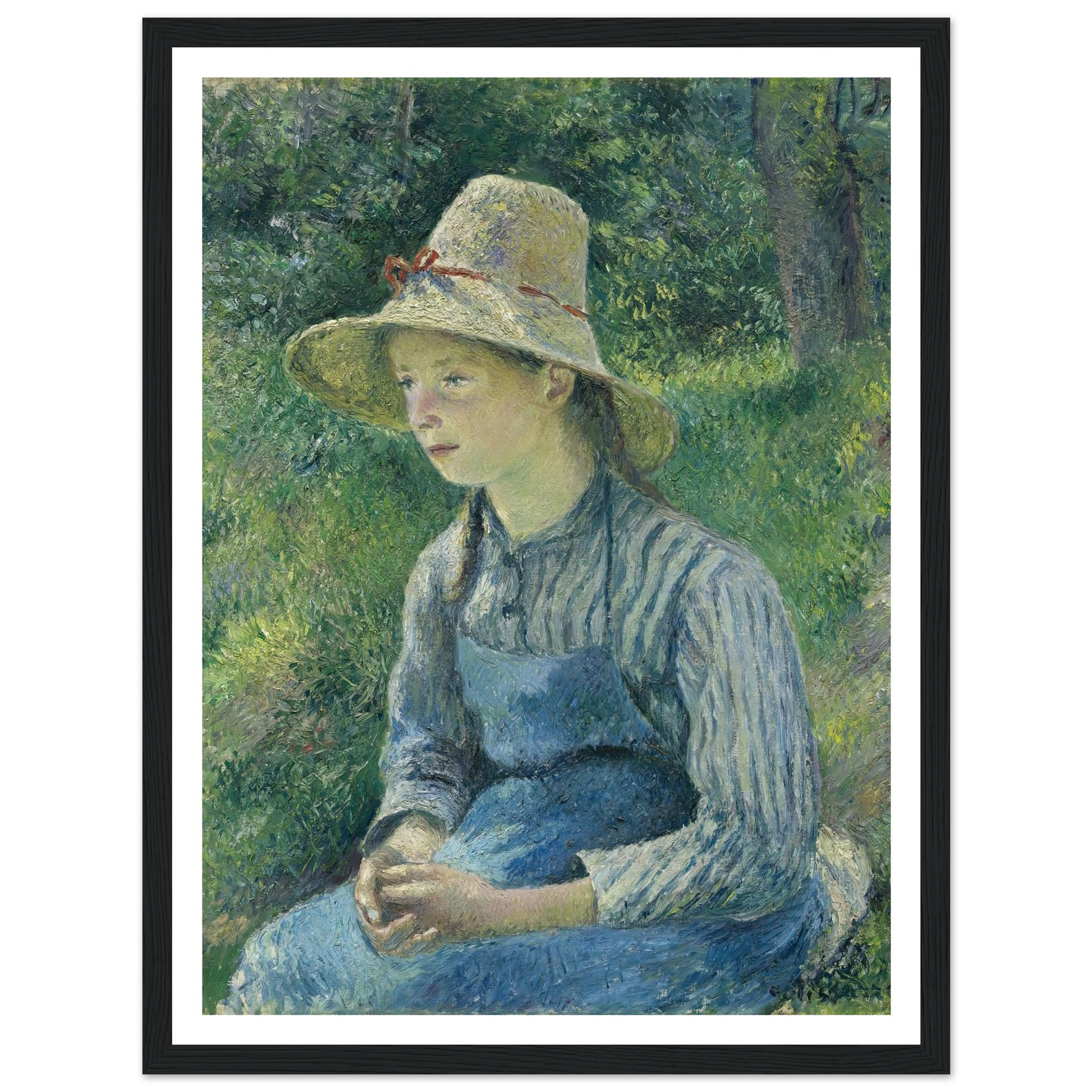 Peasant Girl with a Straw Hat (1881) Art Print | Camille Pissarro-Quipham Collections