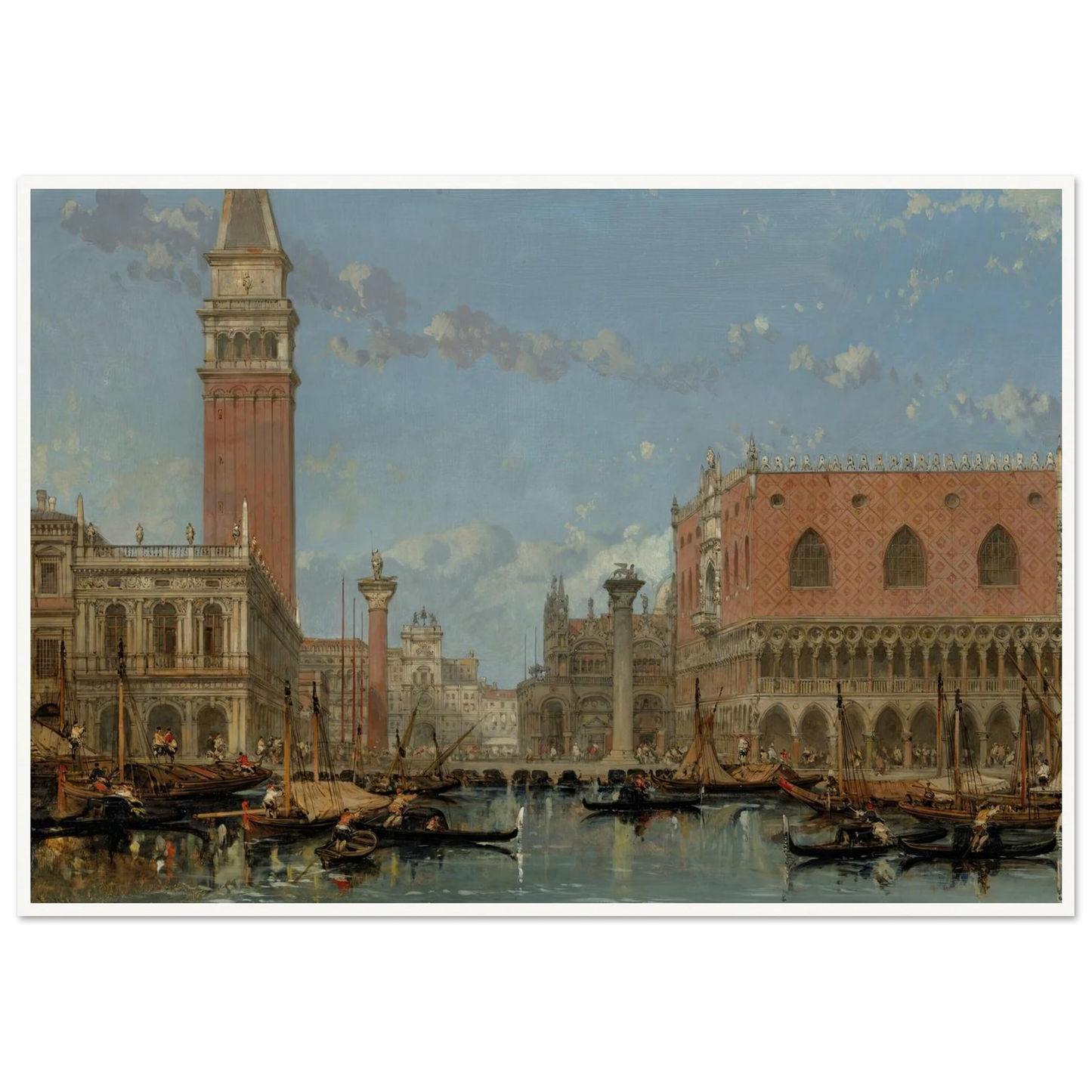 Piazza of St Mark from the Canal, Venice (1860) Art Print | David Roberts-Quipham Collections