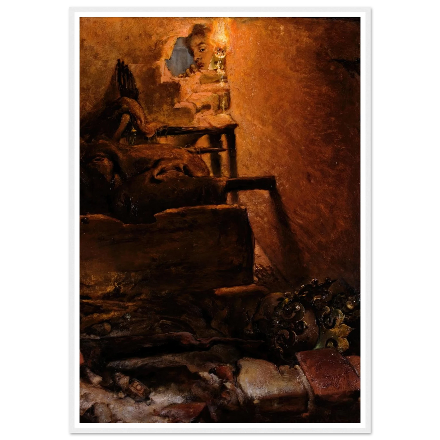 The interior of the tomb of King Kazimierz Wielki (1869) Art Print | Jan Matejko-Quipham Collections