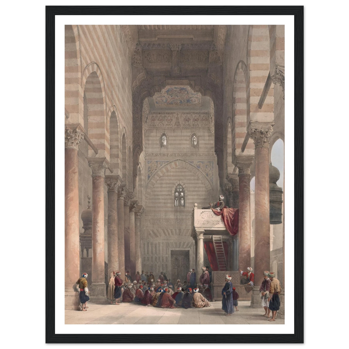 Interior of the mosque of the Metwalys [Metwalis]. (1846-1849) Art Print | David Roberts-Quipham Collections