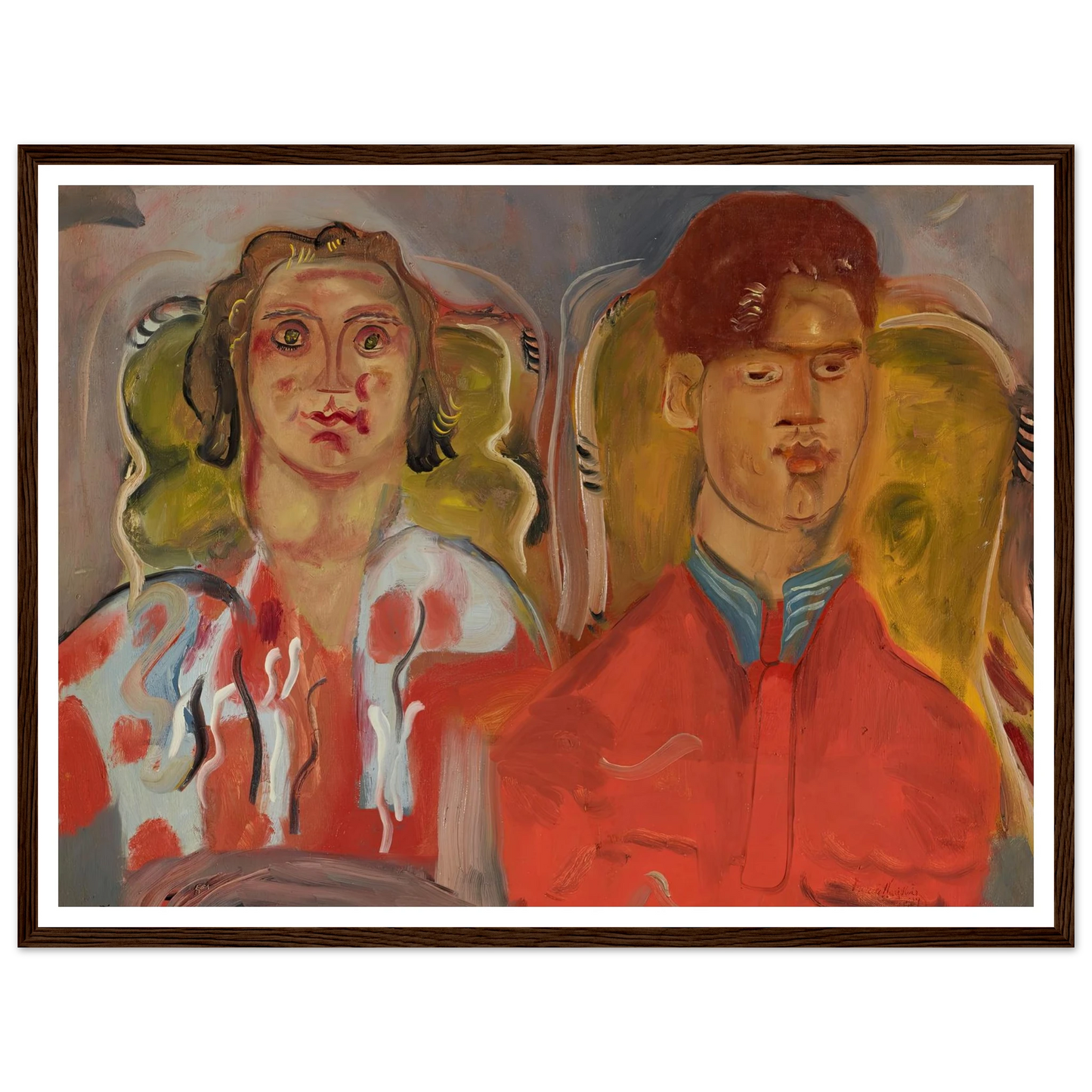 Double portrait No. 2 (Katharine and Anthony West) (1937) Art Print | Frances Hodgkins-Quipham Collections