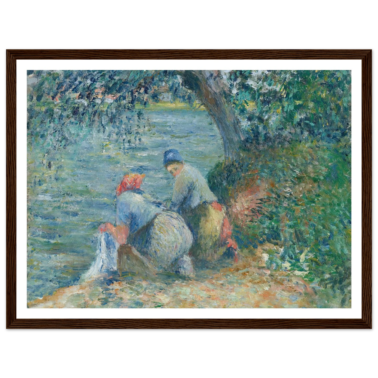 Laveuses au bord de l’eau, Pontoise (1878) Art Print | Camille Pissarro-Quipham Collections