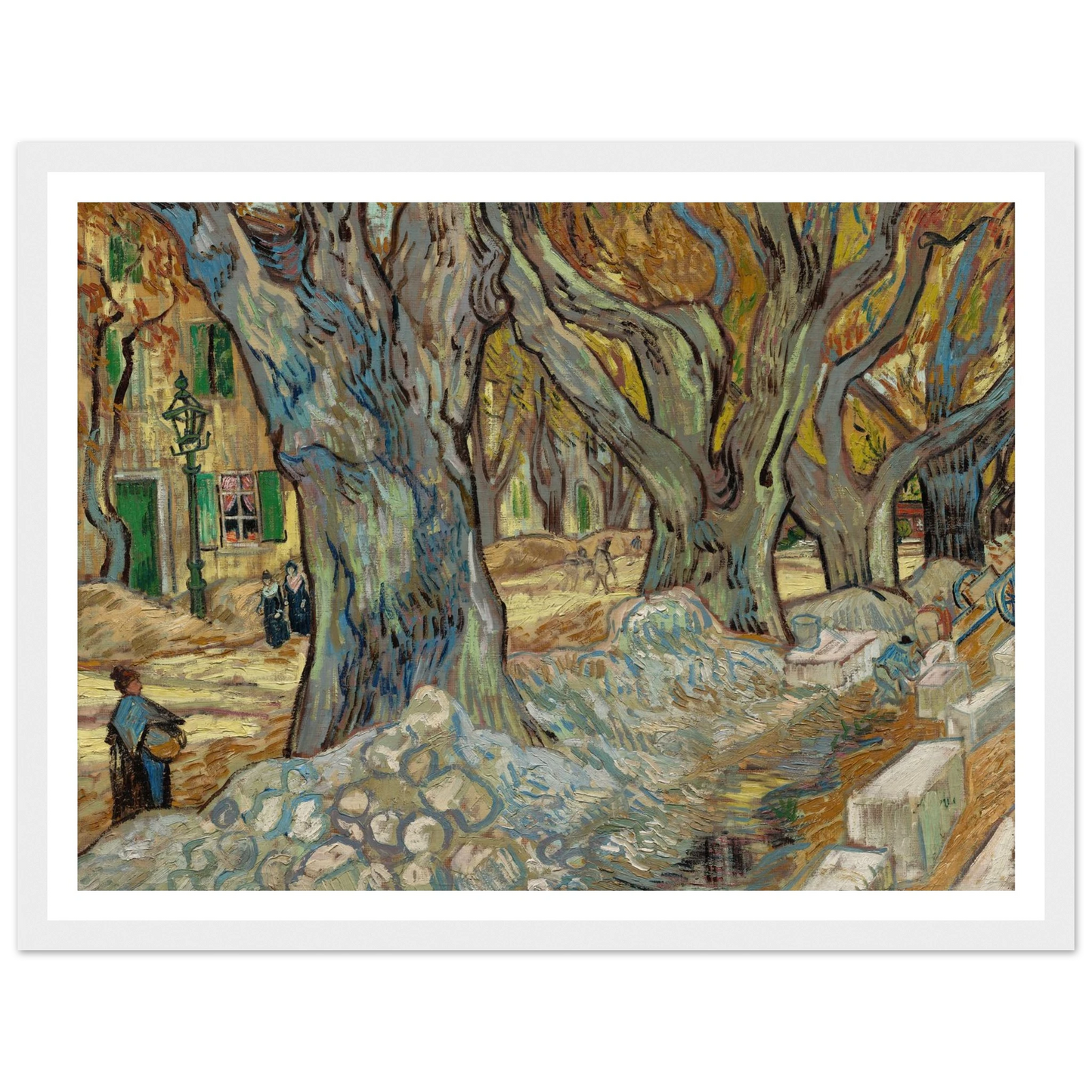 The Large Plane Trees (Road Menders at Saint-Rémy) (1889) Art Print | Vincent van Gogh-Quipham Collections