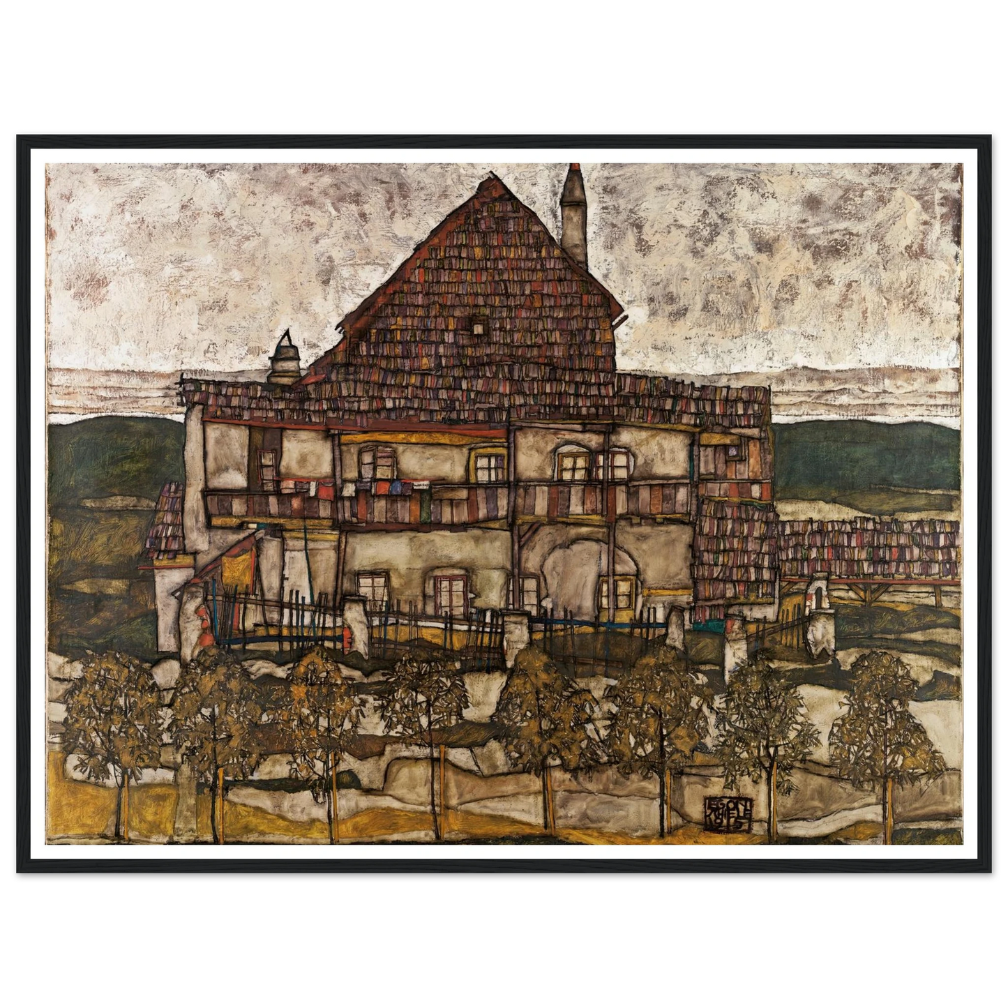 House with Shingle Roof (Old House II) (1915) Art Print | Egon Schiele-Quipham Collections