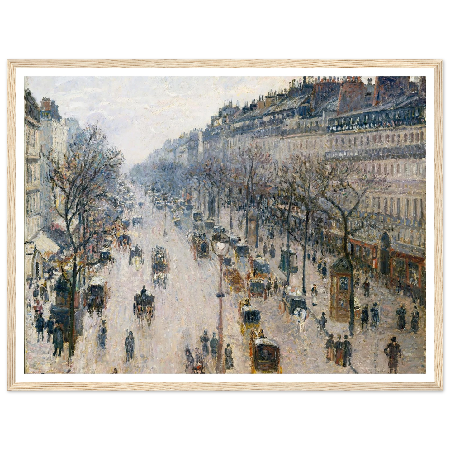 The Boulevard Montmartre on a Winter Morning (1897) Art Print | Camille Pissarro-Quipham Collections