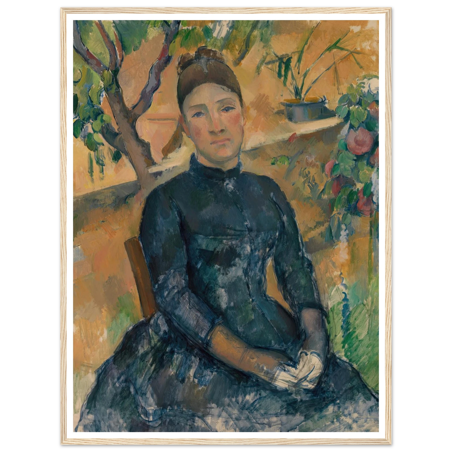Madame Cézanne in the Conservatory (1891) Art Print | Paul Cezanne-Quipham Collections