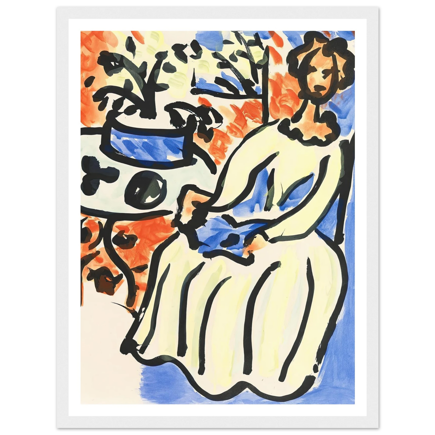 Marie-José en robe jaune (1950) Art Print | Henri Matisse-Quipham Collections