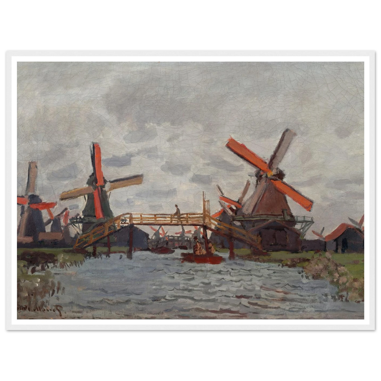Mills at Westzijderveld near Zaandam (1871) Art Print | Claude Monet-Quipham Collections