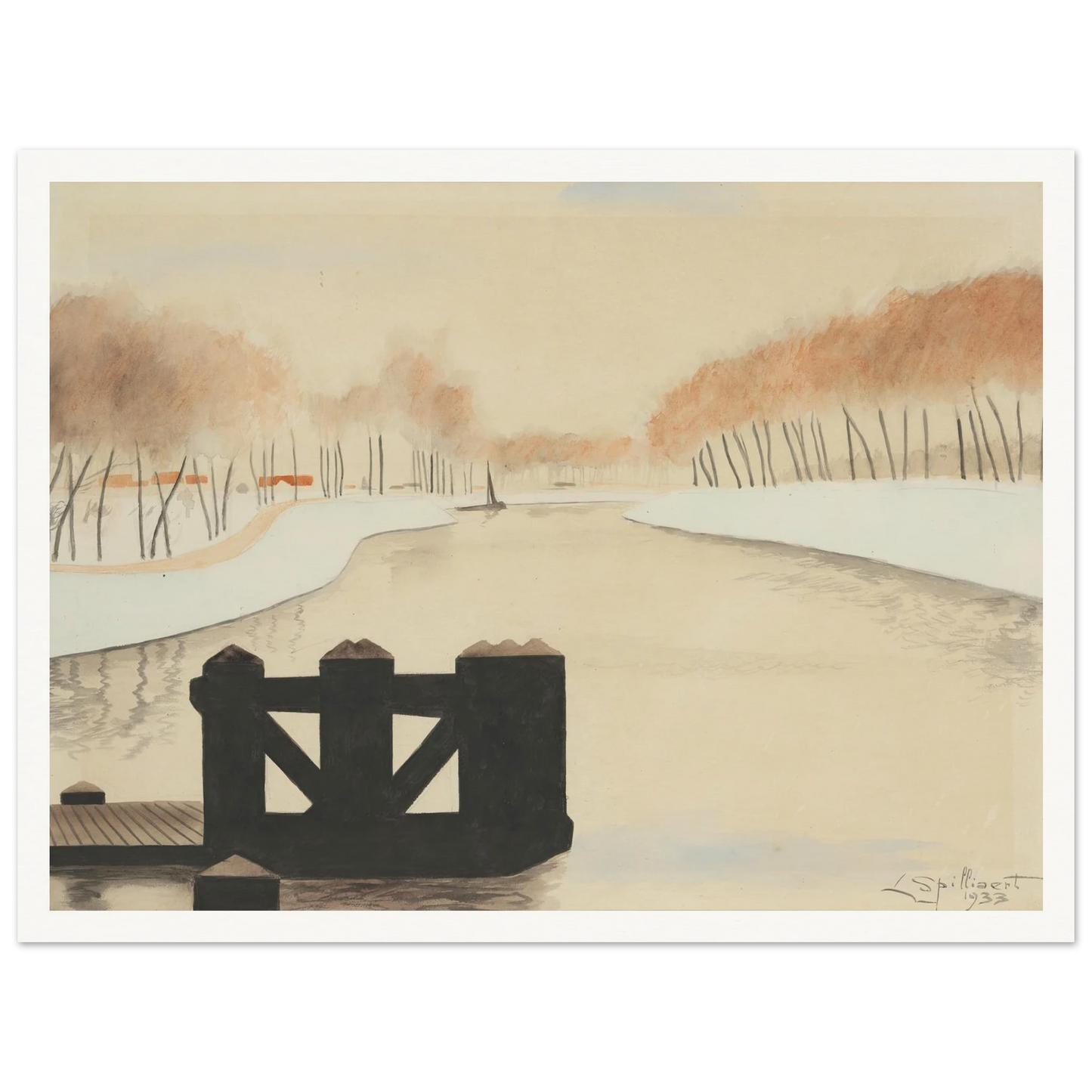 De Keignaertkreek in Zandvoorde (1933) Art Print | Leon Spilliaert-Quipham Collections
