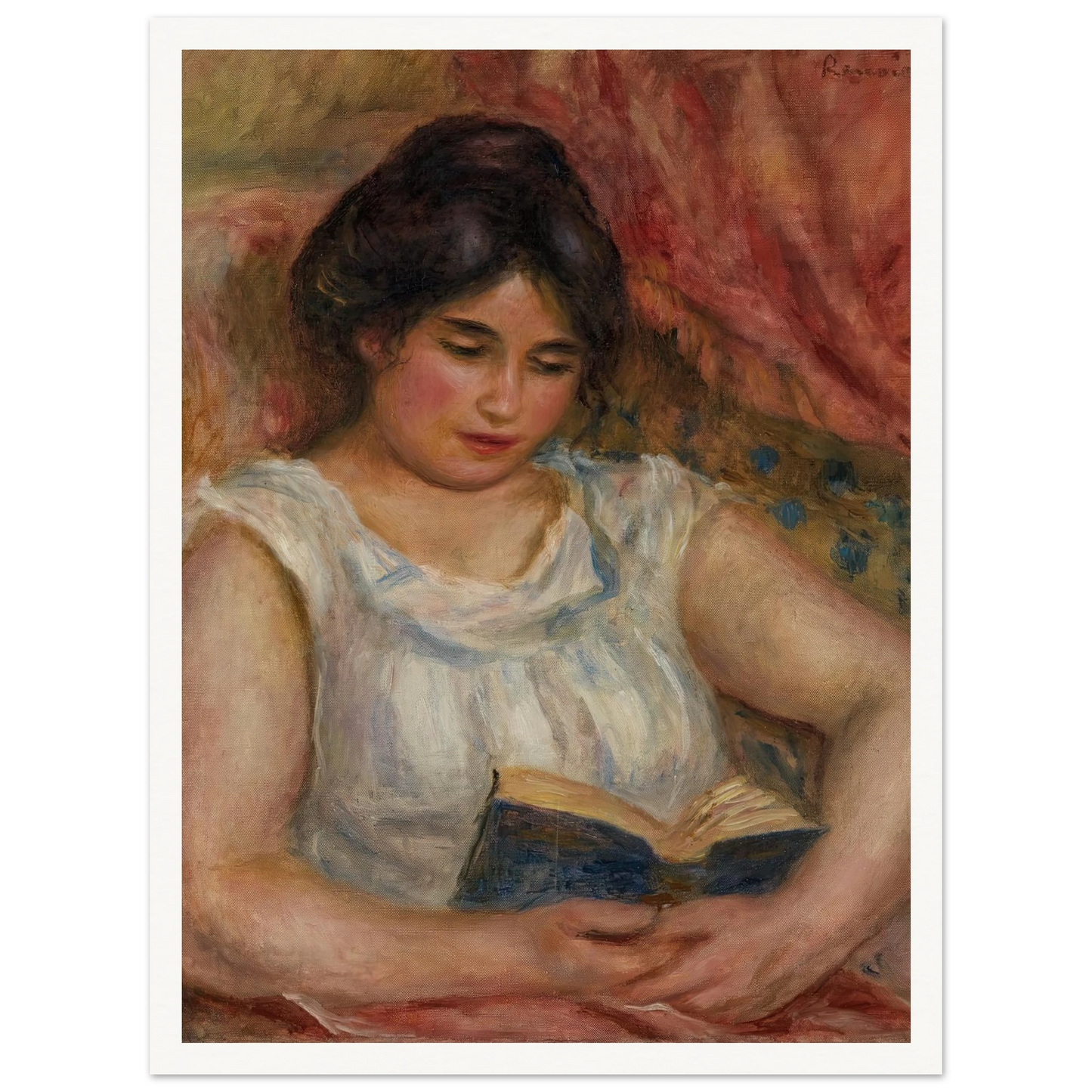 Gabrielle reading (1906) Art Print | Pierre Auguste Renoir-Quipham Collections