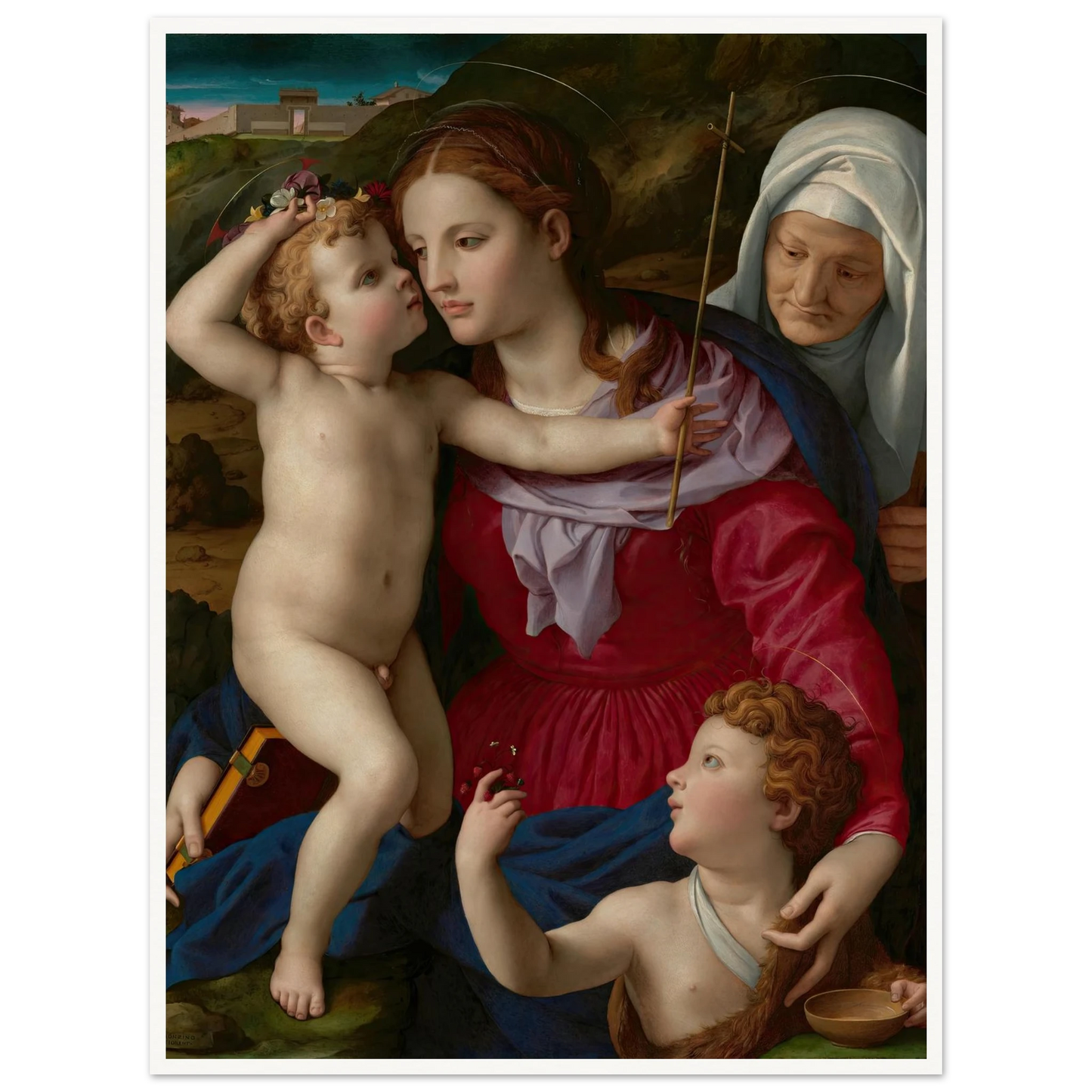 Virgin and Child with Saint Elizabeth and Saint John the Baptist (1540–1545) Art Print | Agnolo Bronzino-Quipham Collections