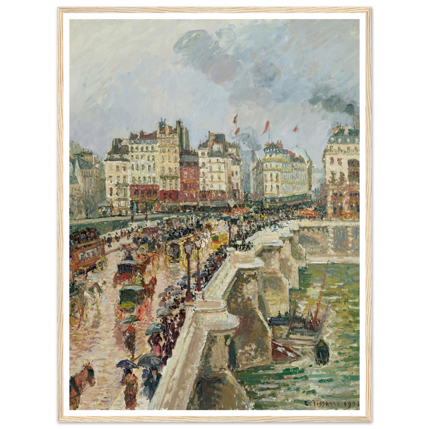 Le Pont-Neuf, après-midi de pluie (1901) Art Print | Camille Pissarro-Quipham Collections