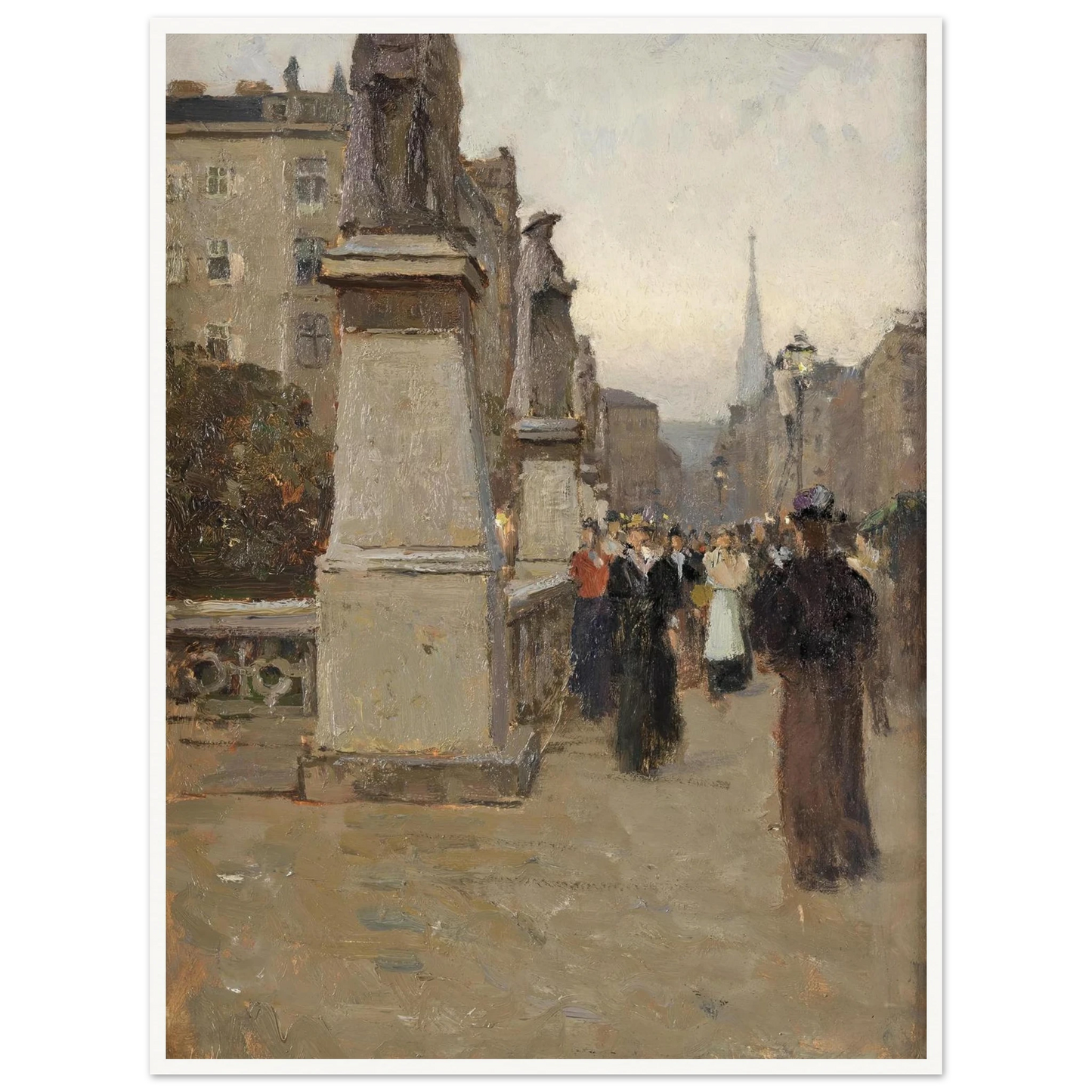Blick vom rechten Brückenkopf der Elisabethbrücke gegen die Kärntnerstrasse (1895) Art Print | Carl Moll-Quipham Collections