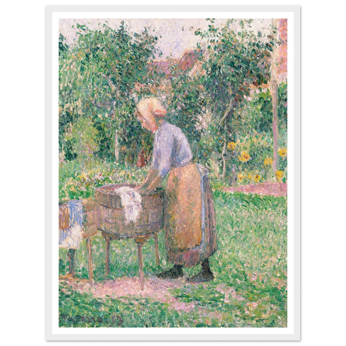 A Washerwoman at Éragny (1893) Art Print | Camille Pissarro-Quipham Collections