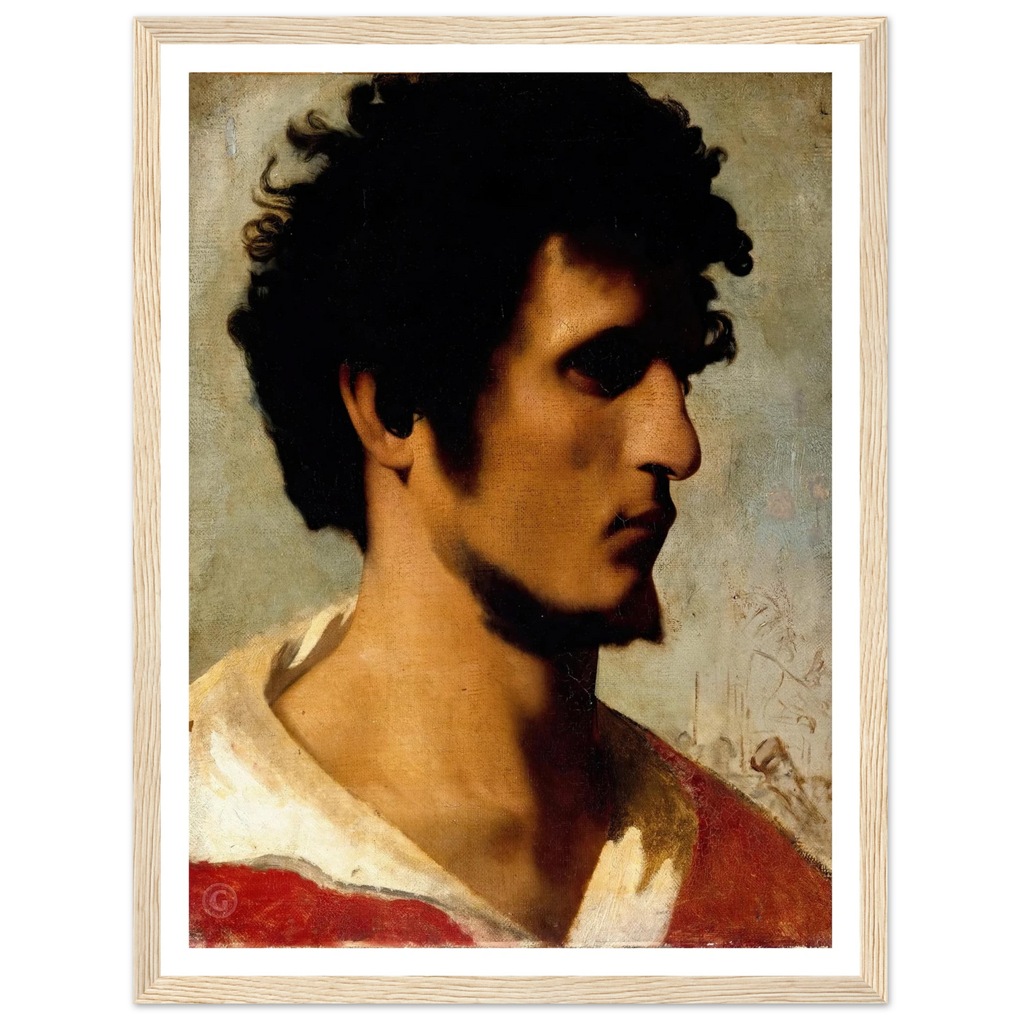 Head of a Peasant from the Roman Countryside (1844) Art Print | Jean Leon Gerome-Quipham Collections