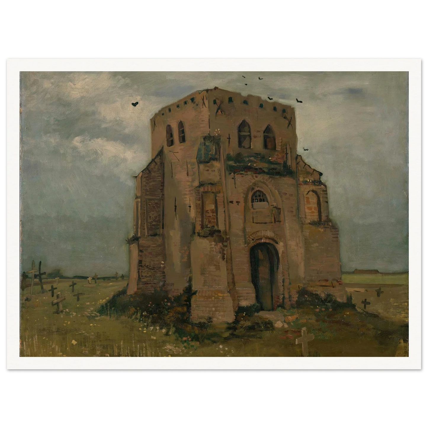 The old church tower at Nuenen (`The peasants’ churchyard’) (1885) Art Print | Vincent van Gogh-Quipham Collections