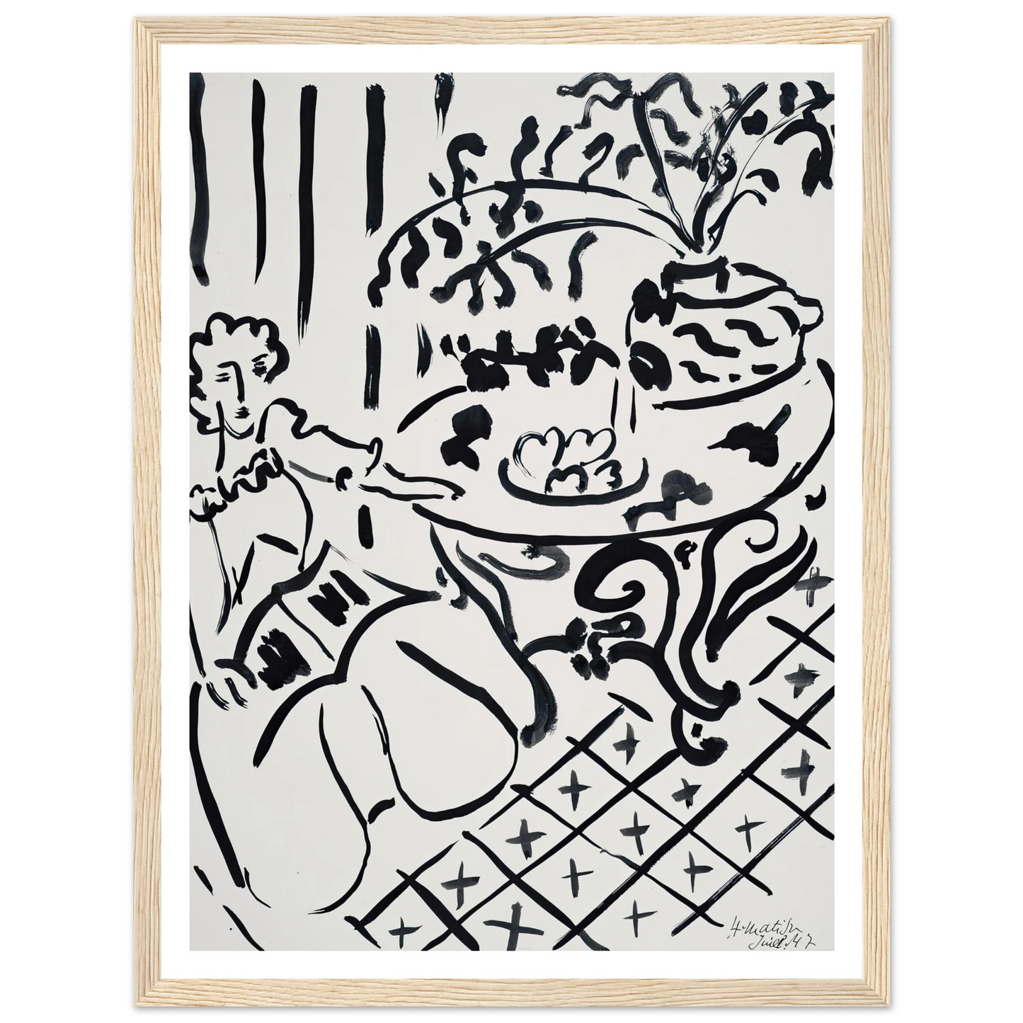 Fille assise à table (1947) Art Print | Henri Matisse-Quipham Collections