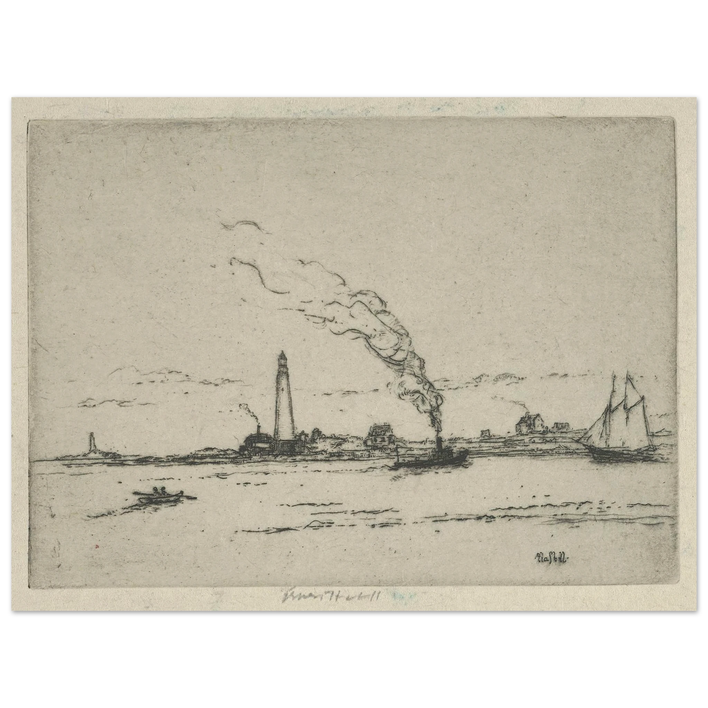 Boston Light (circa 1911) Art Print | Ernest Haskell-Quipham Collections