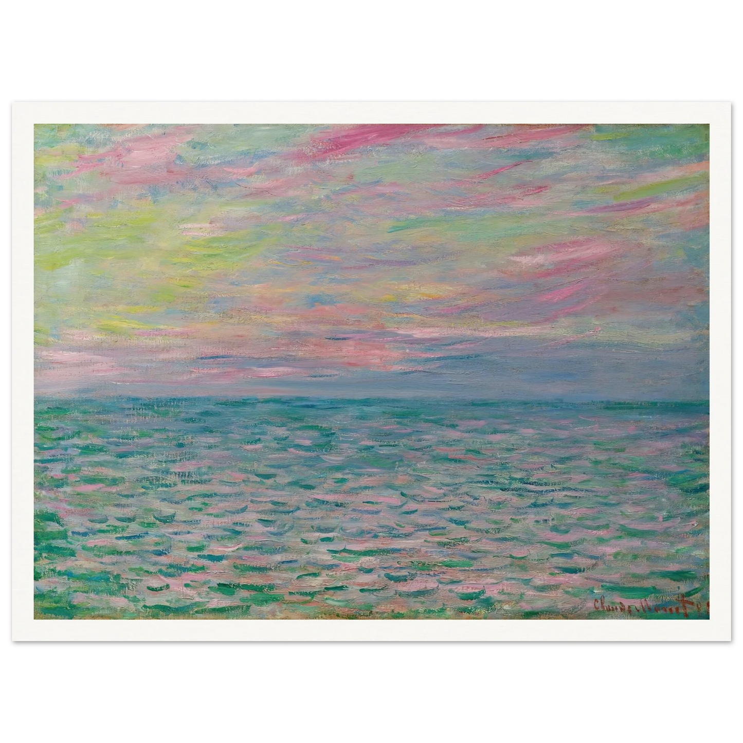 Coucher De Soleil À Pourville, Pleine Mer (1882) Art Print | Claude Monet-Quipham Collections