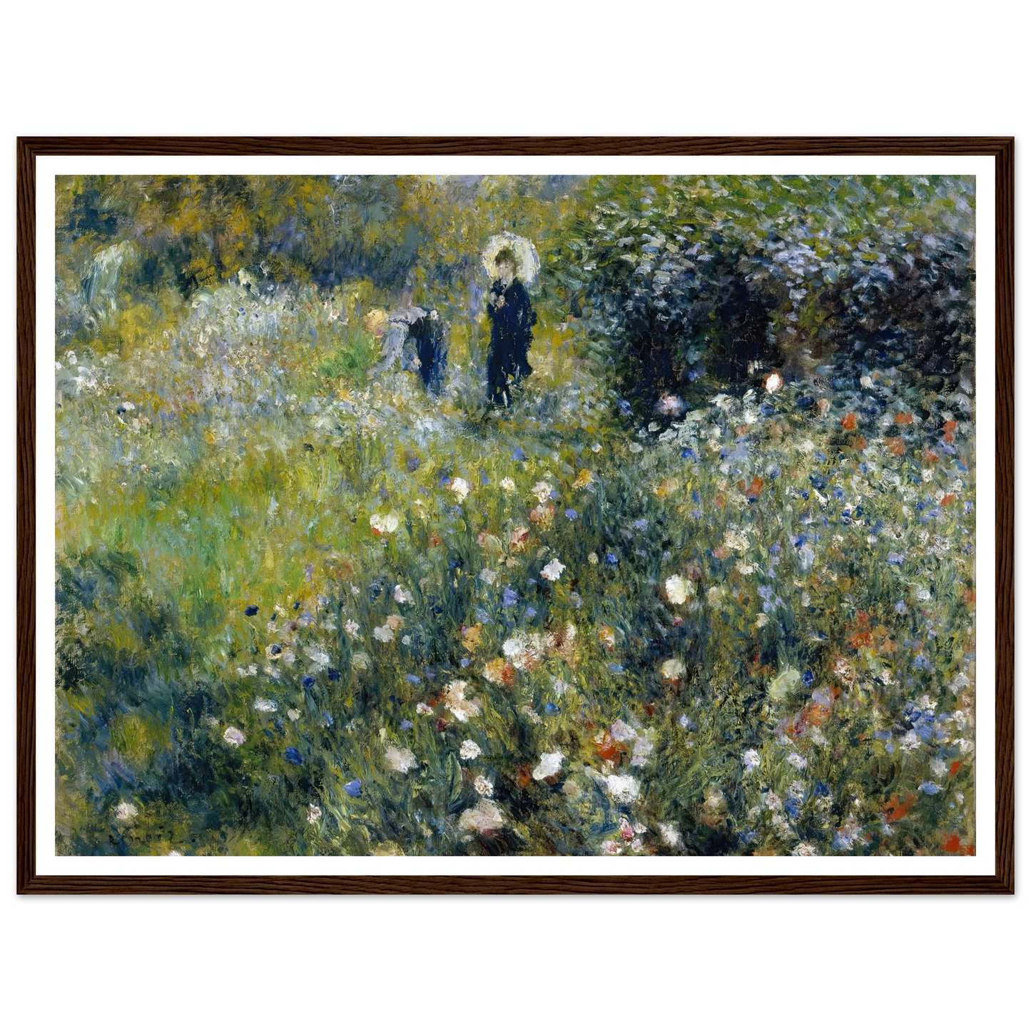 Woman with a Parasol in a Garden (1875) Art Print | Pierre Auguste Renoir-Quipham Collections