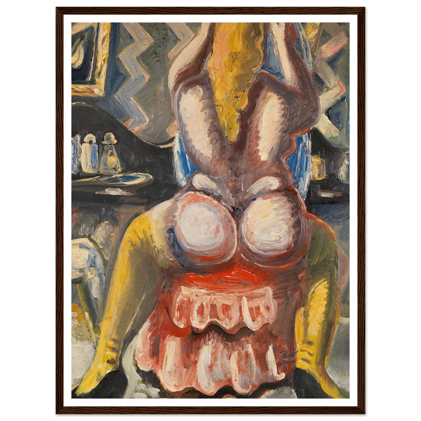 Akt auf rotem Sessel. Rückenakt auf rotem Sessel (1949) Art Print | Paul Kleinschmidt-Quipham Collections